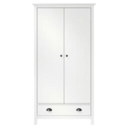 Vidaxl 2-Door Wardrobe Hill White 89X50X170 Cm Solid Pine Wood Wardrobes - thumbnail 2