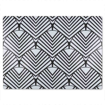 Benjamin Tate Design Black Geometric Decoration Glass Chopping Boarddesigner Style - image 1
