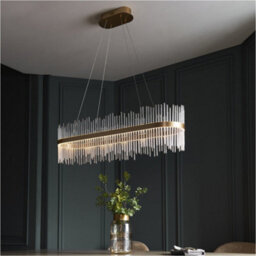 Loops Hanging Ceiling Pendant Light - Brushed Gold Plated Finish & Clear Glass - 47W Led (Smd 2835) Warm White - thumbnail 4