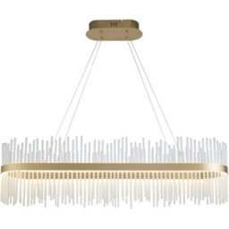 Loops Hanging Ceiling Pendant Light - Brushed Gold Plated Finish & Clear Glass - 47W Led (Smd 2835) Warm White