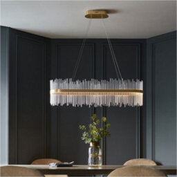 Loops Hanging Ceiling Pendant Light - Brushed Gold Plated Finish & Clear Glass - 47W Led (Smd 2835) Warm White - thumbnail 3