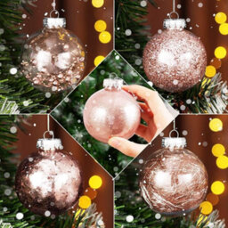 Casaria 24 Clear Fillable Christmas Baubles With Decorative Fill Included - thumbnail 4