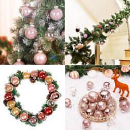Casaria 24 Clear Fillable Christmas Baubles With Decorative Fill Included - thumbnail 3