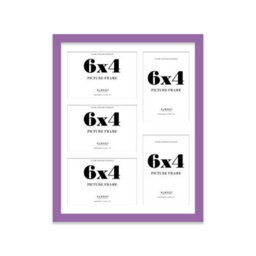 14X11 Inch 5 Opening Photo Collage Frame, Display Five 6X4 Inch Photos, Multi Aperture Family Picture Frame, Purple - thumbnail 2