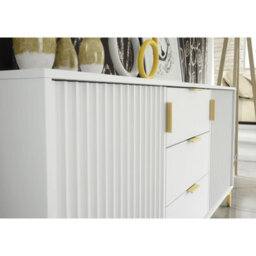 Creative Furniture Tide Crest Sideboard 140Cm - White & Gold - thumbnail 3