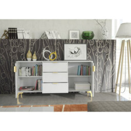Creative Furniture Tide Crest Sideboard 140Cm - White & Gold - thumbnail 5