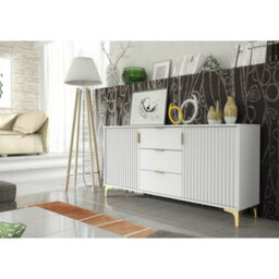 Creative Furniture Tide Crest Sideboard 140Cm - White & Gold - thumbnail 8