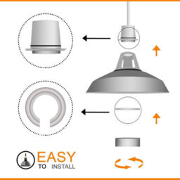 Ledsone Industrial Gray Metal Lampshade Vintage Protective Cover (Pendant & Wall Lamp) - thumbnail 9