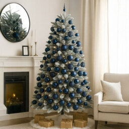 Neo Midnight Blue 36Pcs Christmas Tree Ornaments Set Baubles Glitter Balls Holiday Festive Decorations - thumbnail 2