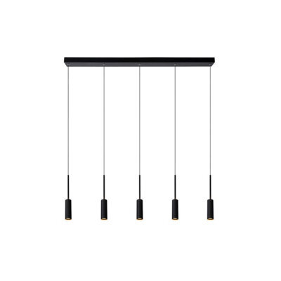 Lucide Tubule 5 Light Led Bar Ceiling Pendant Black - image 1