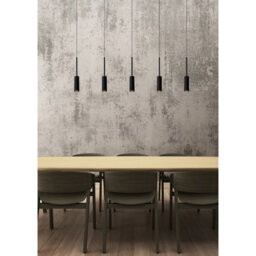 Lucide Tubule 5 Light Led Bar Ceiling Pendant Black - thumbnail 4