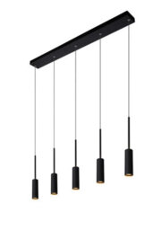 Lucide Tubule 5 Light Led Bar Ceiling Pendant Black - thumbnail 9