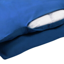 Beliani Duvet Cover Set Harmonridge Sateen Cotton 155 X 220 Cm Dark Blue - thumbnail 6