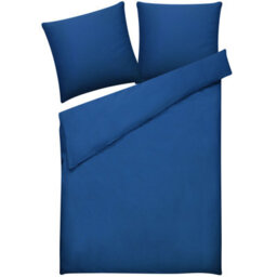 Beliani Duvet Cover Set Harmonridge Sateen Cotton 155 X 220 Cm Dark Blue - thumbnail 4