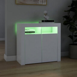 Vidaxl Sideboard With Led Lights White 80X35X75 Cm - thumbnail 4
