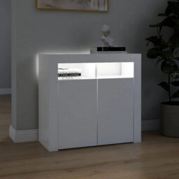 Vidaxl Sideboard With Led Lights White 80X35X75 Cm - thumbnail 5