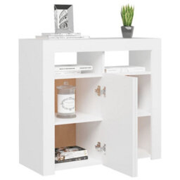 Vidaxl Sideboard With Led Lights White 80X35X75 Cm - thumbnail 6