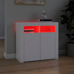 Vidaxl Sideboard With Led Lights White 80X35X75 Cm - thumbnail 3