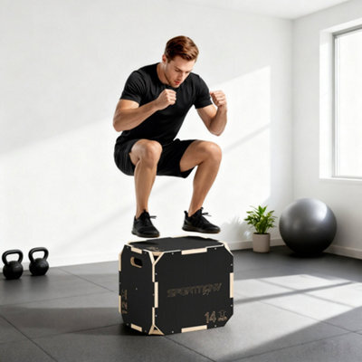 Sportnow Non-Slip Plyo Box, Corner-Free Wooden Jump Box, 31 X 36 X 41 Cm - image 1