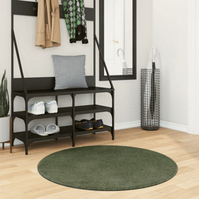 Berkfield Rug Huarte Short Pile Soft And Washable Forest Green Size  100 Cm - image 1