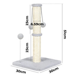 Skylos 51Cm Cat Scratching Post Natural Sisal Heavy Duty Base With Toy Ball - thumbnail 8