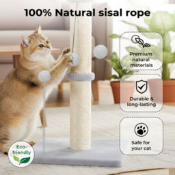 Skylos 51Cm Cat Scratching Post Natural Sisal Heavy Duty Base With Toy Ball - thumbnail 5