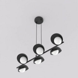Emibig Lighting Emibig Boom Pendant Lamp 6 X G9 Black With White Shade - thumbnail 3