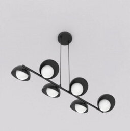 Emibig Lighting Emibig Boom Pendant Lamp 6 X G9 Black With White Shade - thumbnail 2
