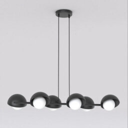 Emibig Lighting Emibig Boom Pendant Lamp 6 X G9 Black With White Shade - thumbnail 1