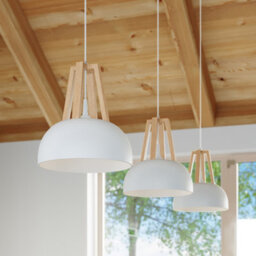 Sollux Lighting Casco Steel & Wood White 1 Light Classic Pendant Ceiling Light - thumbnail 8