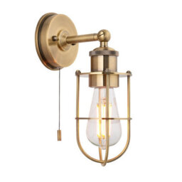 Luminosa Lighting Luminosa Treviso Bathroom Metal Wall Lamp, Antique Brass Plate, Ip44 - thumbnail 1