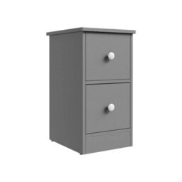 Grey 2 Drawers Bedside Table Cabinet Sofa Side Lamp Table Nightstand Shelf Storage - thumbnail 3