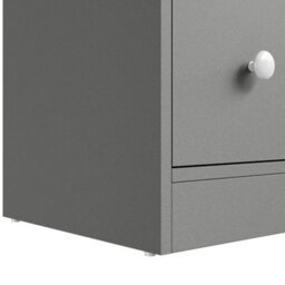 Grey 2 Drawers Bedside Table Cabinet Sofa Side Lamp Table Nightstand Shelf Storage - thumbnail 4