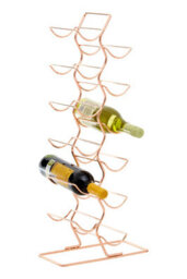 Orsina Elegant 12 Tier Wine Rack With Copper Finish, Vertical Design Wine Rack For Livingroom, Sturdy Wine Rack - thumbnail 4