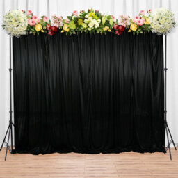 Neel Blue 3X6 M Ice Silk Backdrop Curtain Photography Scenery For Christmas Events Decor, Black - thumbnail 7