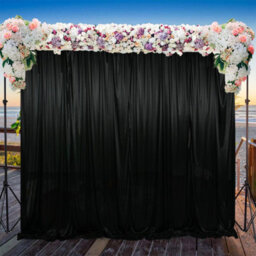 Neel Blue 3X6 M Ice Silk Backdrop Curtain Photography Scenery For Christmas Events Decor, Black - thumbnail 6