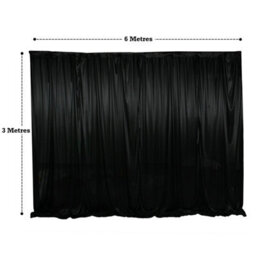 Neel Blue 3X6 M Ice Silk Backdrop Curtain Photography Scenery For Christmas Events Decor, Black - thumbnail 2