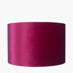 Pacific Lifestyle 40Cm Fucshia Pink Velvet Cylinder Lampshade Floor Table Lamps