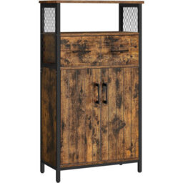 Songmics Storage Cabinet, Multipurpose Sideboard With Drawer And Adjustable Shelf, Bathroom Cabinet, Steel Frame, For Room - thumbnail 4