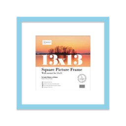"13X13"" Light Blue Picture Frame - 13X13"" Square Frame With 11X11"" Mount For 13X13""/11X11"" Pictures Moderrn Style Thin Edge, 1 Pack" - thumbnail 1