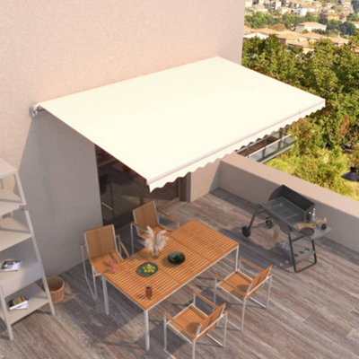 Berkfield Manual Retractable Awning 500X300 Cm Cream - image 1