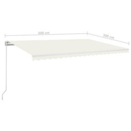 Berkfield Manual Retractable Awning 500X300 Cm Cream - thumbnail 7