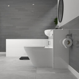Nes Home White Vanity Unit With Basin, Wc Unit, Round Btw Toilet & 1700mm Bath - thumbnail 6