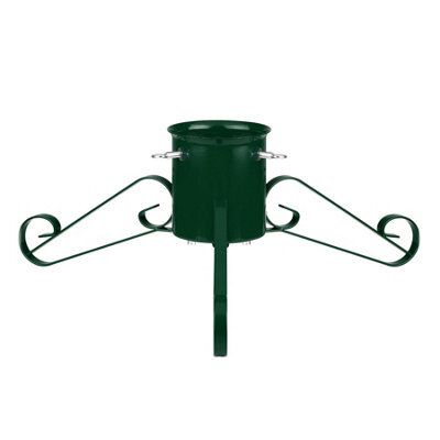 Holly International Traditional Metal Scroll Leg Christmas Tree Stand Green Medium For Real Trees Up To 2.4M - image 1