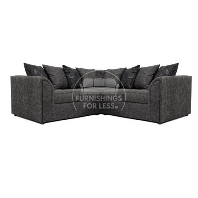 Furnishings For Less UK Byron Dundee Chenille Fabric 5 Seater L Shaped Corner Sofa  Grey - image 1