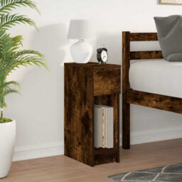 Berkfield Bedside Cabinet With Drawer Smoked Oak 20X36X60 Cm - thumbnail 3