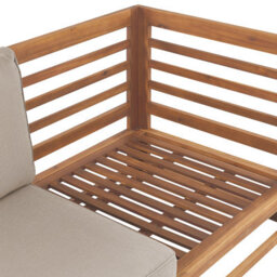 Beliani Garden Sofa 3 Seater Trani Modular Certified Acacia Wood Light Brown - thumbnail 5