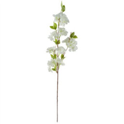Leaf Artificial 100Cm Poppy And White Blossom Arrangement Glass Vase - thumbnail 6