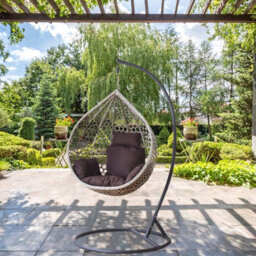 Hanging Chair S Fat0209 Grey Technorattan Swing Chair With Cushion Uv  Weather Resistant Up To 130 Kg - thumbnail 2