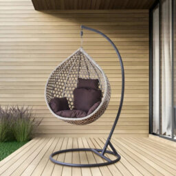 Hanging Chair S Fat0209 Grey Technorattan Swing Chair With Cushion Uv  Weather Resistant Up To 130 Kg - thumbnail 3